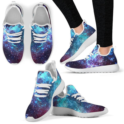 Starfield Nebula Galaxy Space Print Mesh Knit Shoes GearFrost