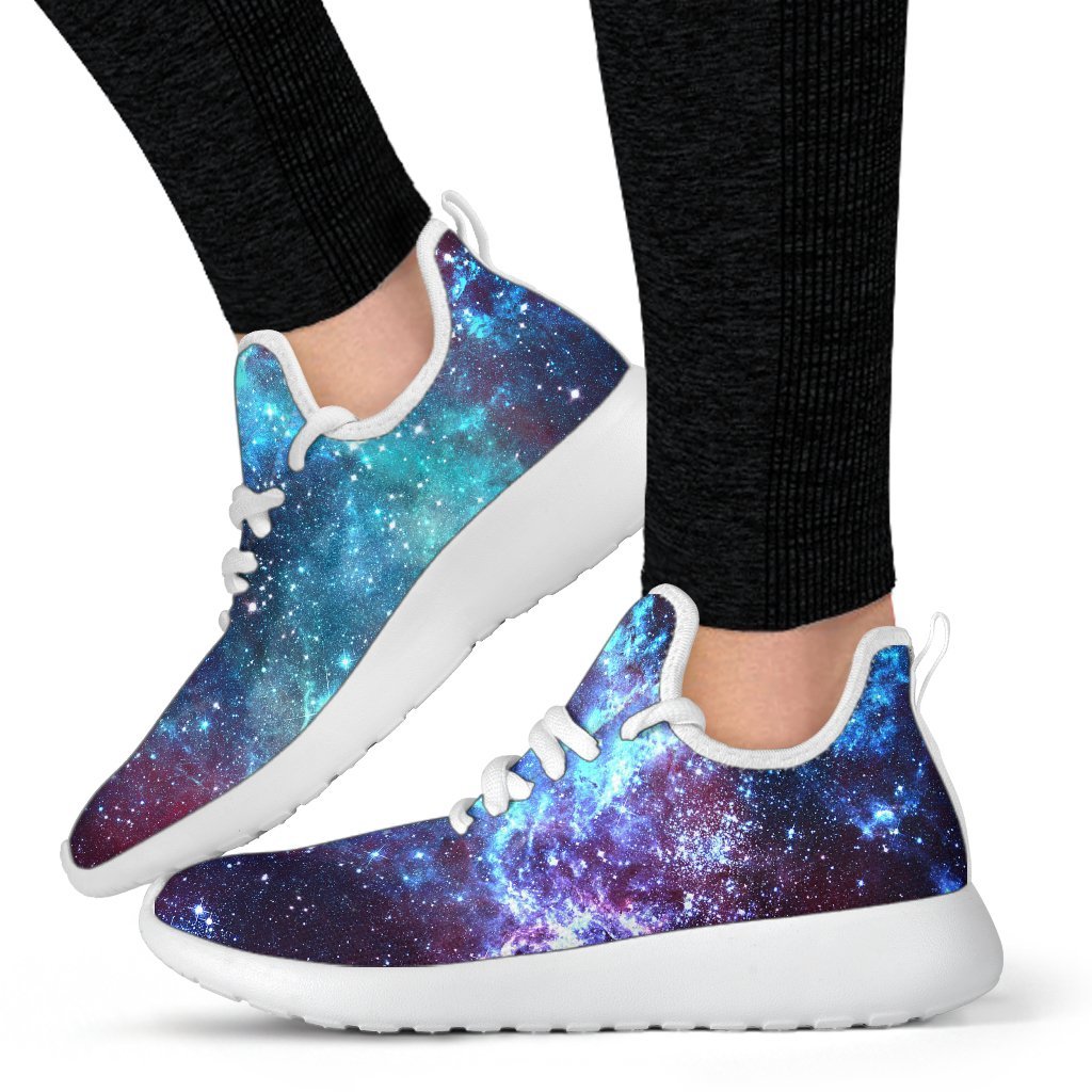 Starfield Nebula Galaxy Space Print Mesh Knit Shoes GearFrost