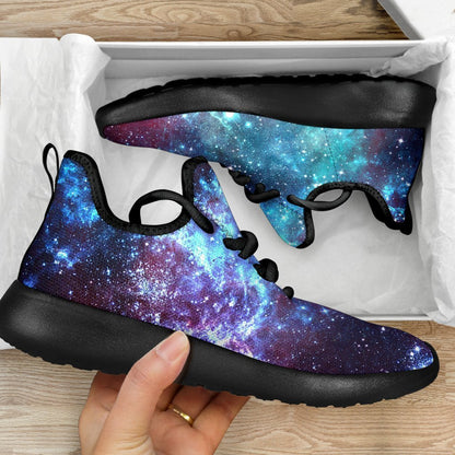 Starfield Nebula Galaxy Space Print Mesh Knit Shoes GearFrost