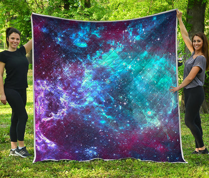Starfield Nebula Galaxy Space Print Quilt