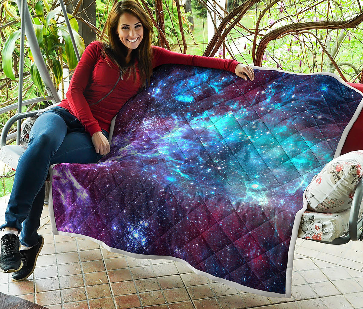 Starfield Nebula Galaxy Space Print Quilt