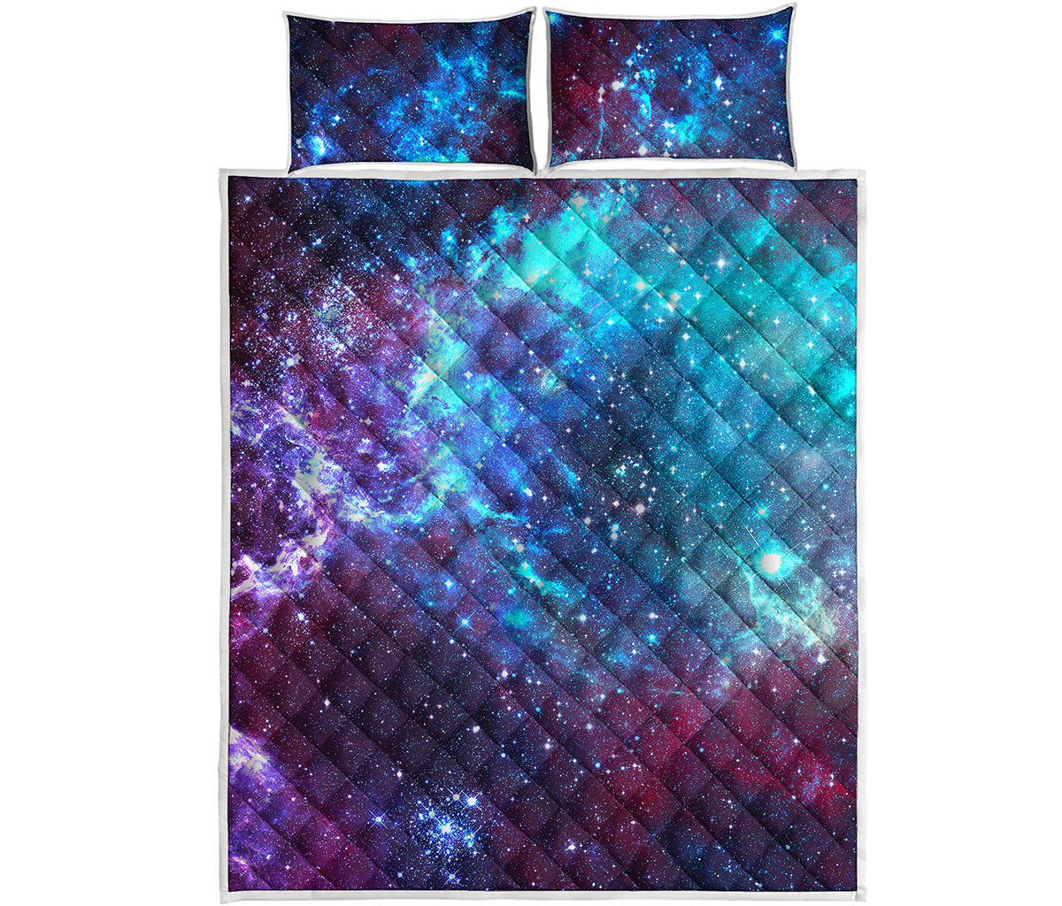 Starfield Nebula Galaxy Space Print Quilt Bed Set