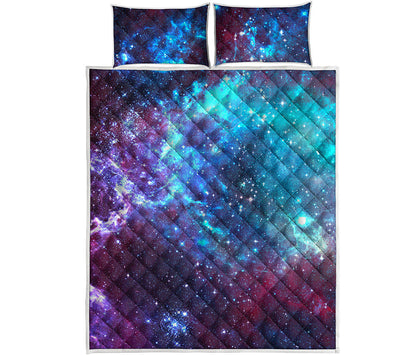 Starfield Nebula Galaxy Space Print Quilt Bed Set
