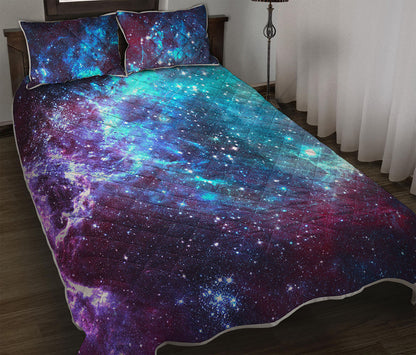Starfield Nebula Galaxy Space Print Quilt Bed Set