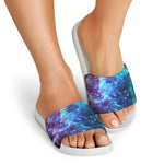 Starfield Nebula Galaxy Space Print White Slide Sandals