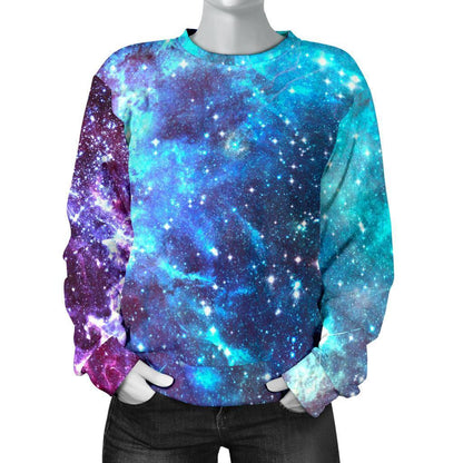 Starfield Nebula Galaxy Space Print Women's Crewneck Sweatshirt GearFrost