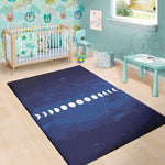 Starry Sky Lunar Phase Print Area Rug