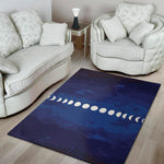 Starry Sky Lunar Phase Print Area Rug