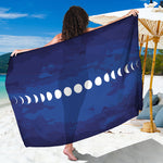 Starry Sky Lunar Phase Print Beach Sarong Wrap