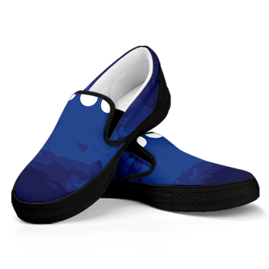 Starry Sky Lunar Phase Print Black Slip On Shoes