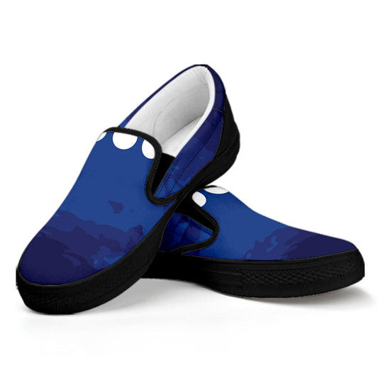 Starry Sky Lunar Phase Print Black Slip On Shoes