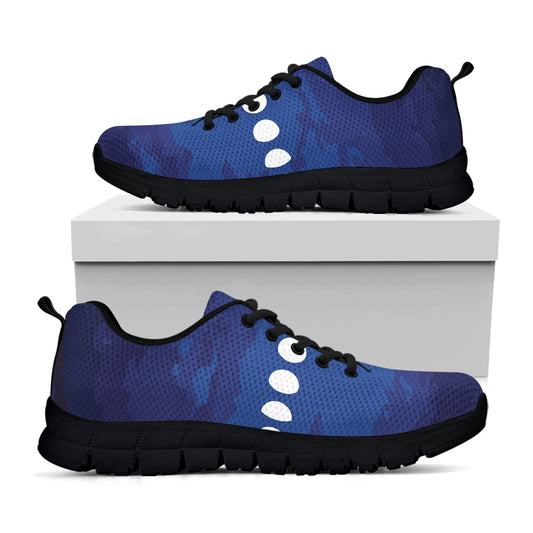 Starry Sky Lunar Phase Print Black Sneakers