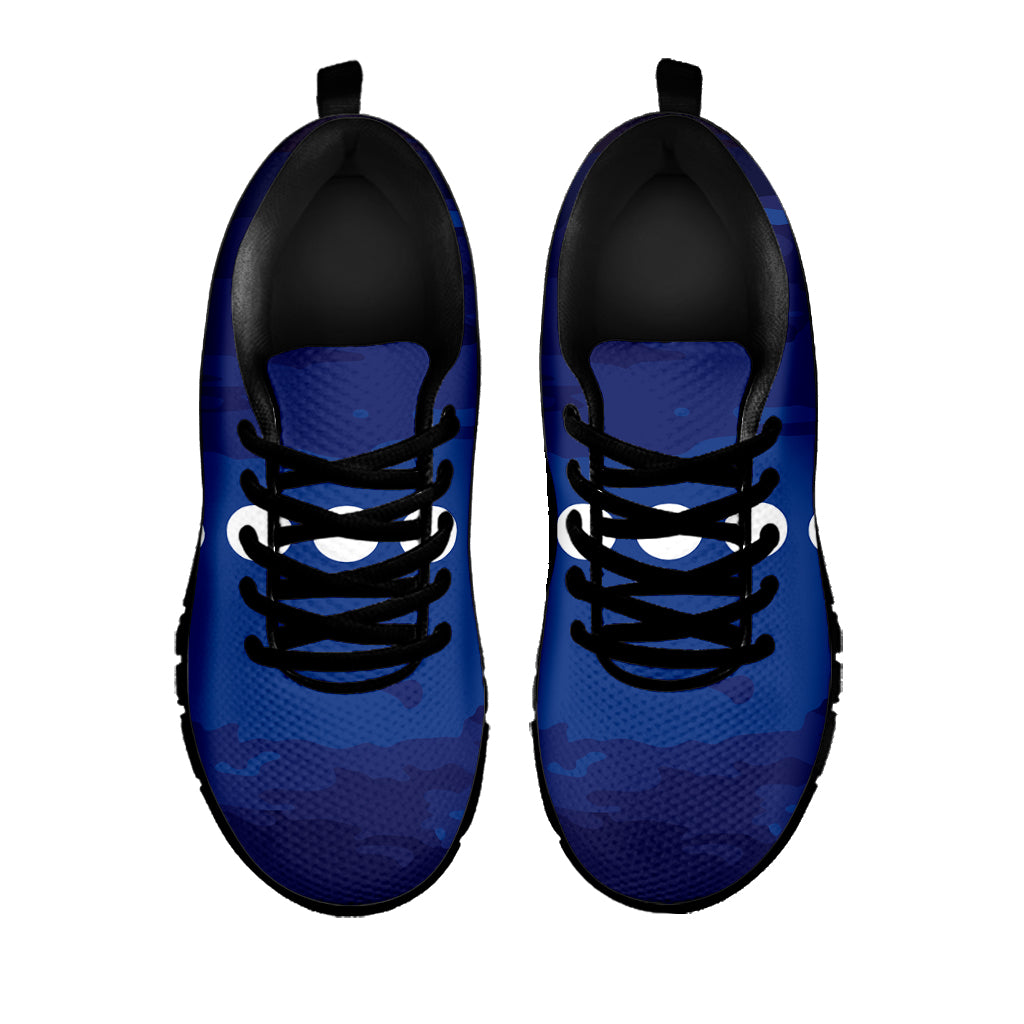 Starry Sky Lunar Phase Print Black Sneakers