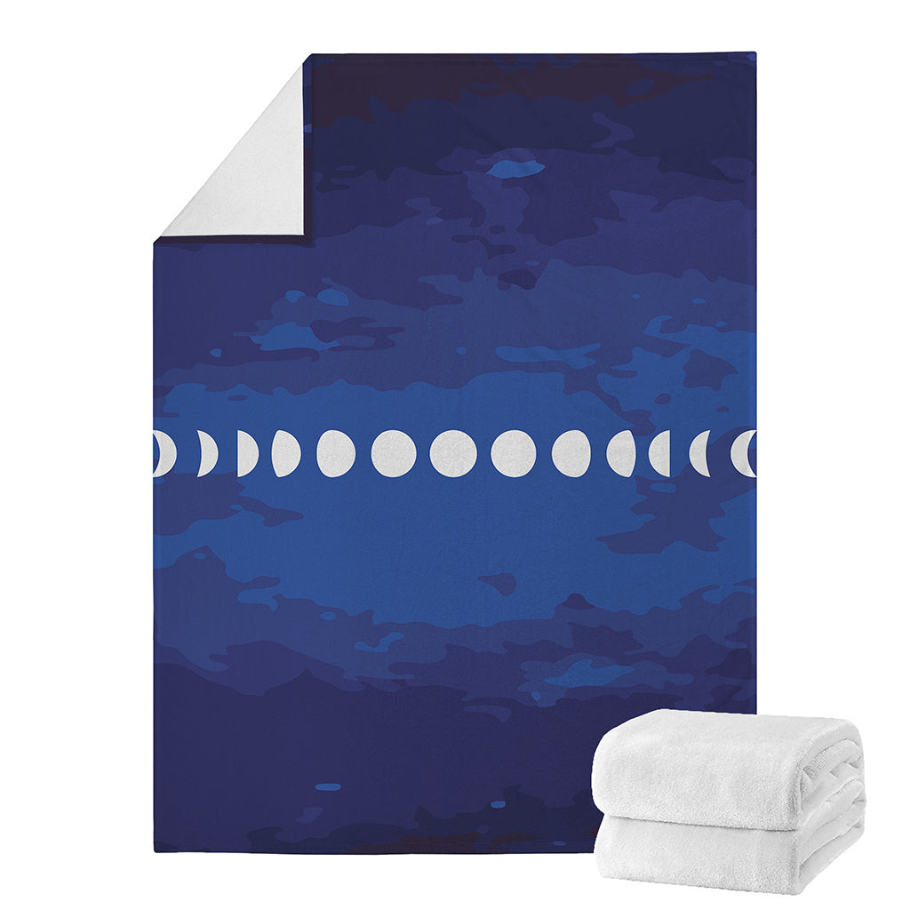 Starry Sky Lunar Phase Print Blanket