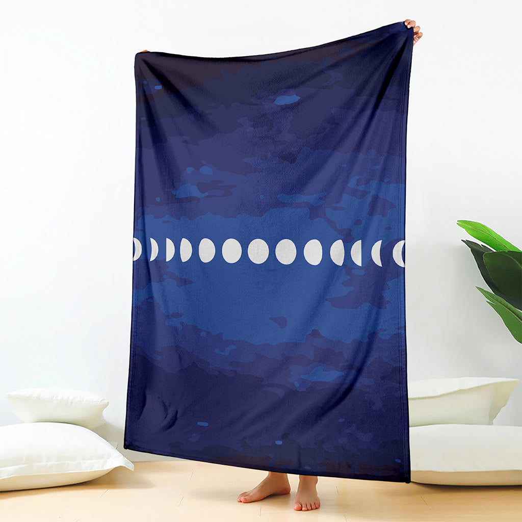 Starry Sky Lunar Phase Print Blanket