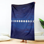 Starry Sky Lunar Phase Print Blanket