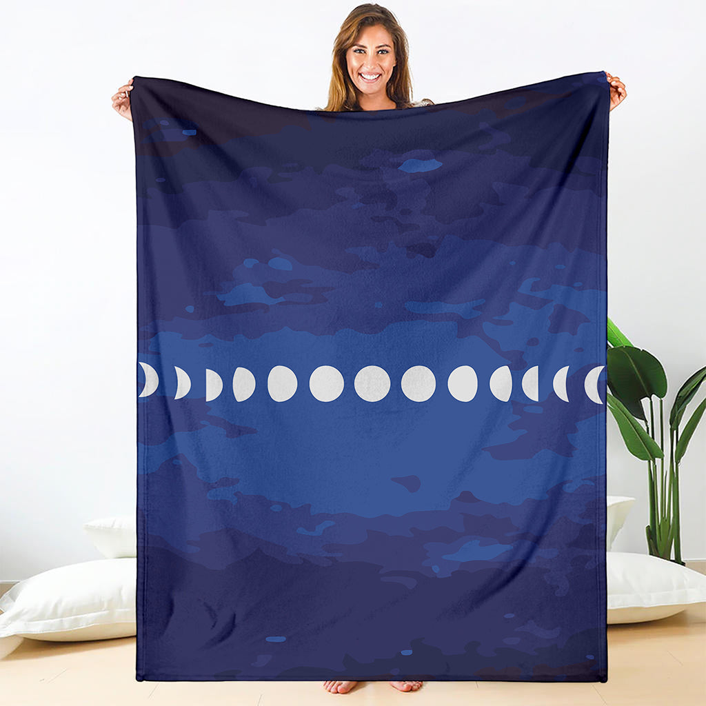 Starry Sky Lunar Phase Print Blanket