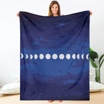Starry Sky Lunar Phase Print Blanket