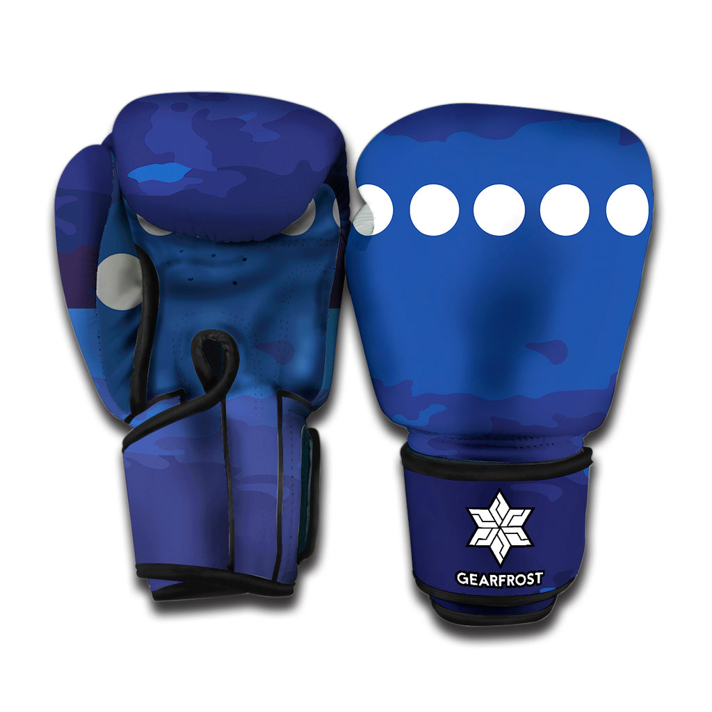 Starry Sky Lunar Phase Print Boxing Gloves