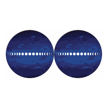 Starry Sky Lunar Phase Print Car Coasters