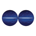 Starry Sky Lunar Phase Print Car Coasters