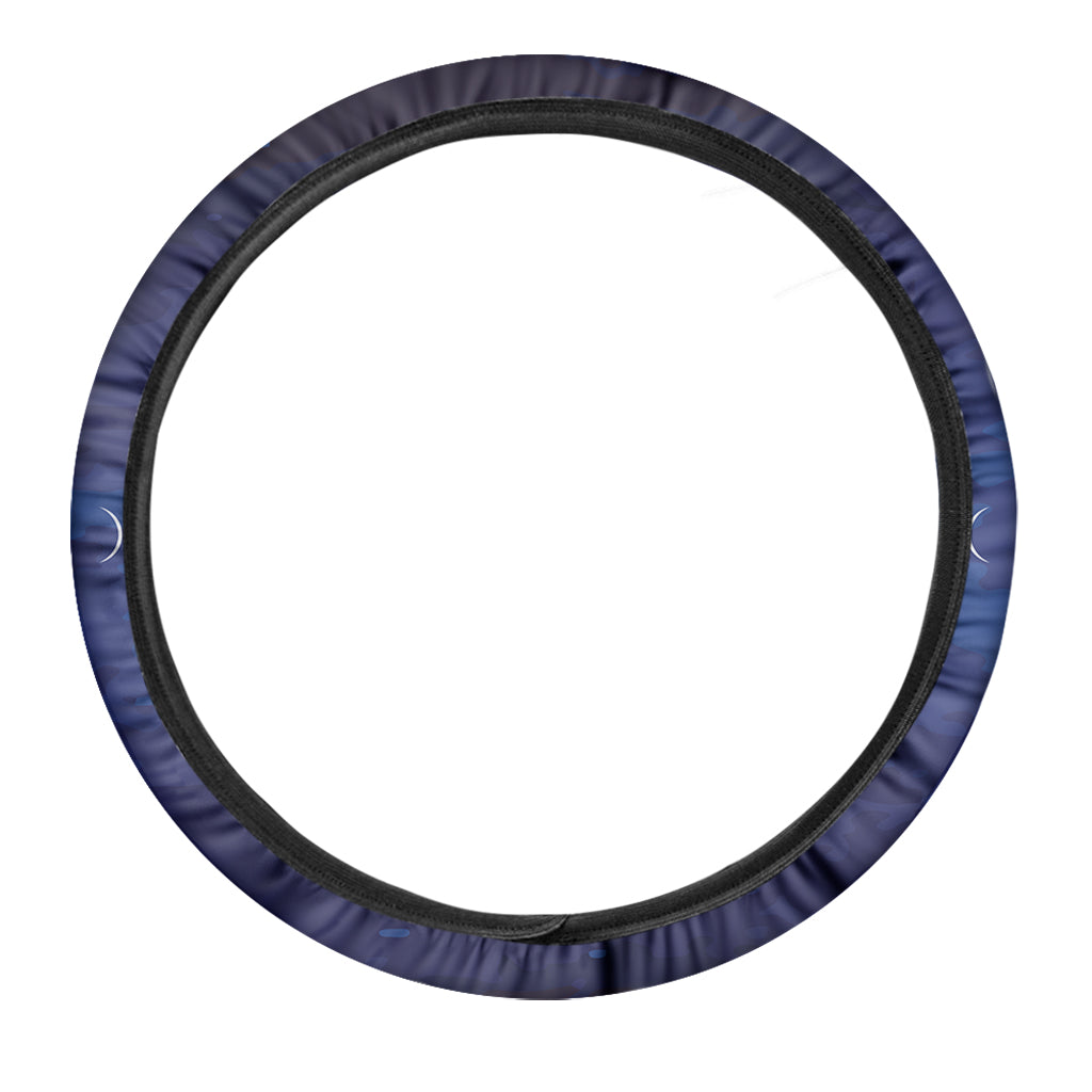 Starry Sky Lunar Phase Print Car Steering Wheel Cover