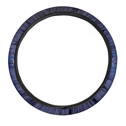 Starry Sky Lunar Phase Print Car Steering Wheel Cover