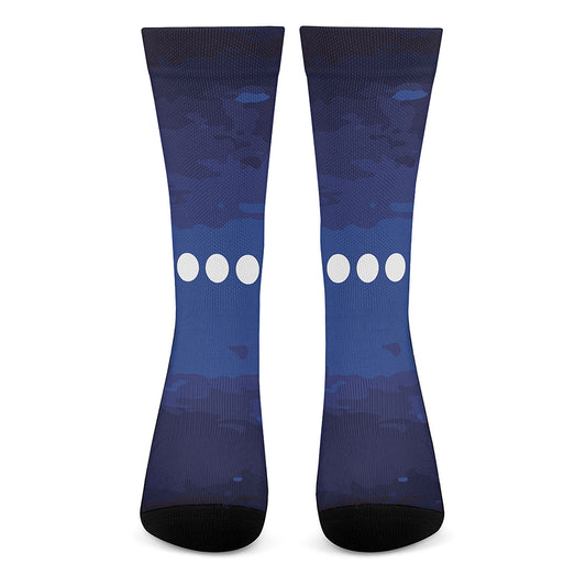 Starry Sky Lunar Phase Print Crew Socks