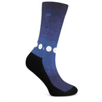 Starry Sky Lunar Phase Print Crew Socks