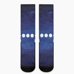 Starry Sky Lunar Phase Print Crew Socks