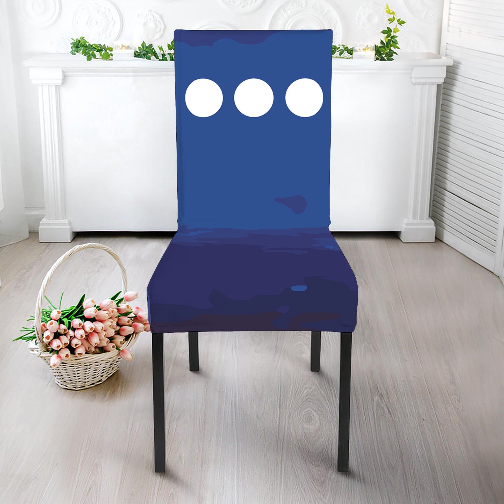 Starry Sky Lunar Phase Print Dining Chair Slipcover
