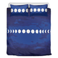 Starry Sky Lunar Phase Print Duvet Cover Bedding Set