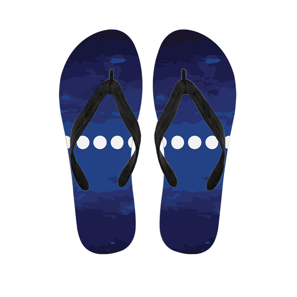 Starry Sky Lunar Phase Print Flip Flops
