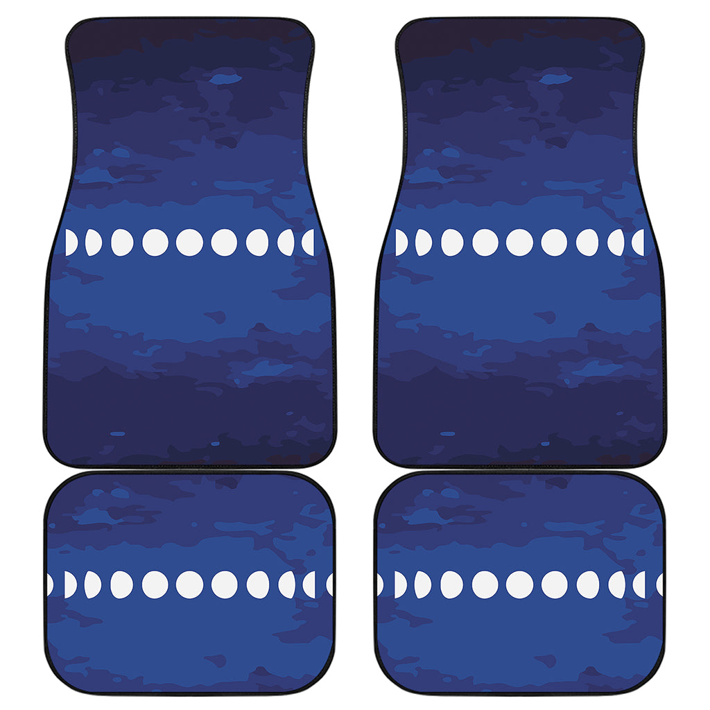 Starry Sky Lunar Phase Print Front and Back Car Floor Mats