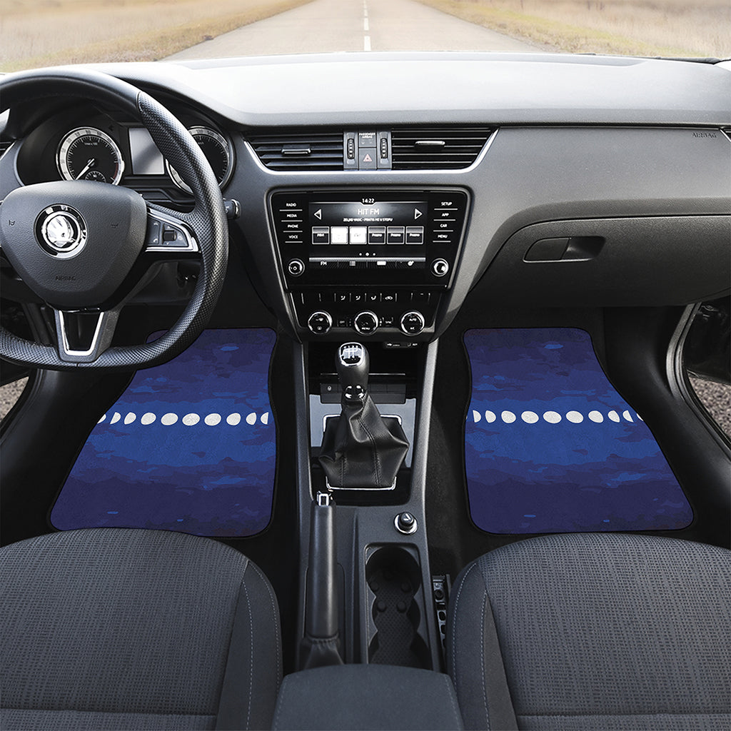 Starry Sky Lunar Phase Print Front and Back Car Floor Mats