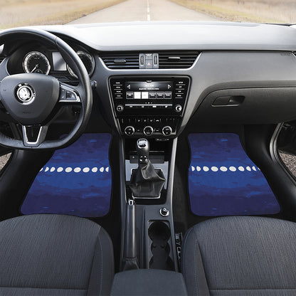 Starry Sky Lunar Phase Print Front and Back Car Floor Mats