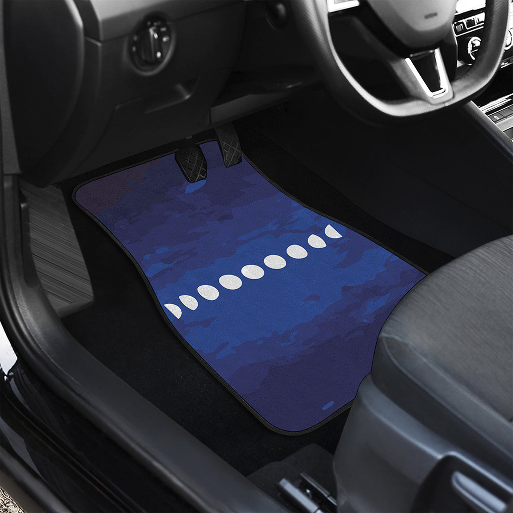 Starry Sky Lunar Phase Print Front and Back Car Floor Mats
