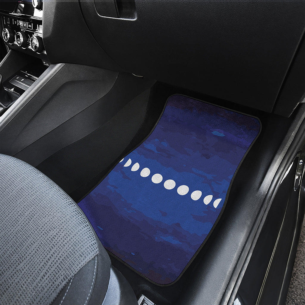 Starry Sky Lunar Phase Print Front and Back Car Floor Mats