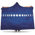 Starry Sky Lunar Phase Print Hooded Blanket