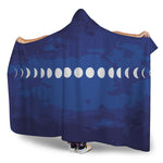 Starry Sky Lunar Phase Print Hooded Blanket