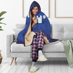 Starry Sky Lunar Phase Print Hooded Blanket