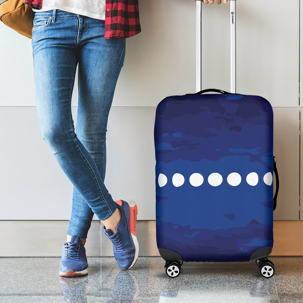 Starry Sky Lunar Phase Print Luggage Cover