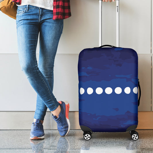 Starry Sky Lunar Phase Print Luggage Cover
