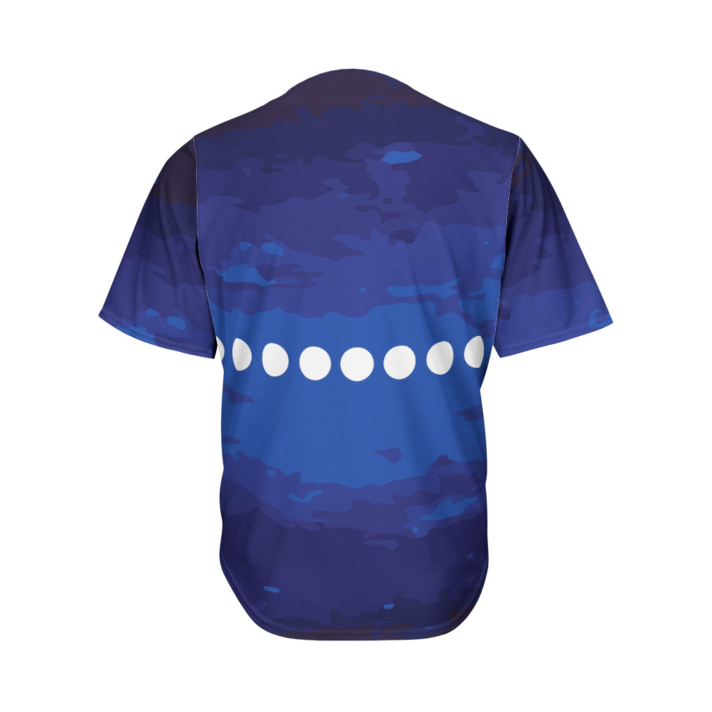 Starry Sky Lunar Phase Print Men's Baseball Jersey