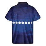 Starry Sky Lunar Phase Print Men's Short Sleeve Shirt