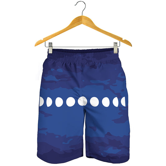 Starry Sky Lunar Phase Print Men's Shorts