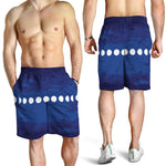 Starry Sky Lunar Phase Print Men's Shorts