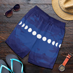 Starry Sky Lunar Phase Print Men's Shorts