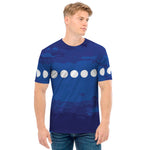 Starry Sky Lunar Phase Print Men's T-Shirt