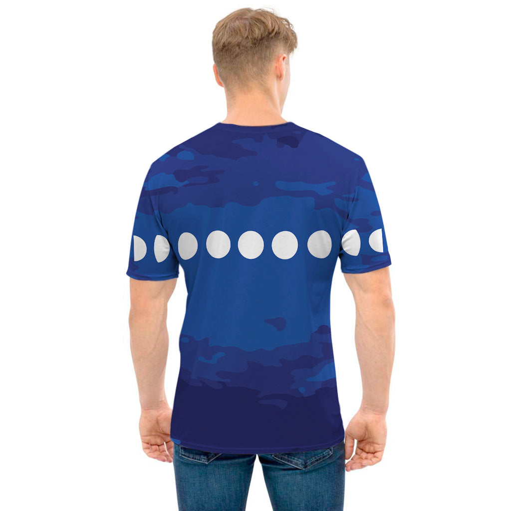 Starry Sky Lunar Phase Print Men's T-Shirt